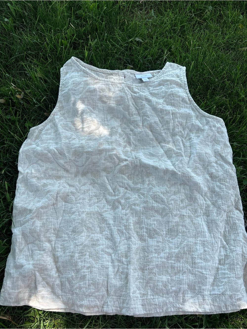 Pure Jill Lightweight Cream Linen-Blend Sleeveless Top